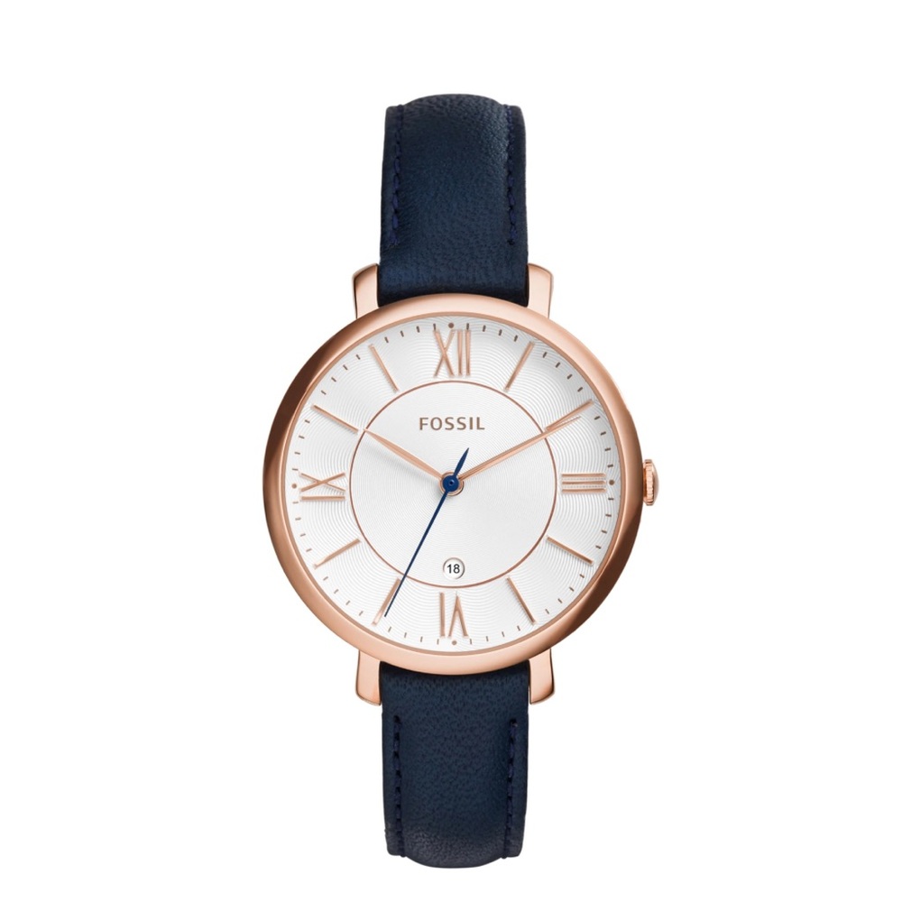 Fossil Women's Navy and Rose Gold Watch